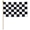 Beistle Club Pack of 12 Black and White Checkered Flag Party Decorations 10.5"